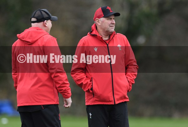 030222 - Wales Rugby Training - Neil Jenkins and Wayne Pivac during training