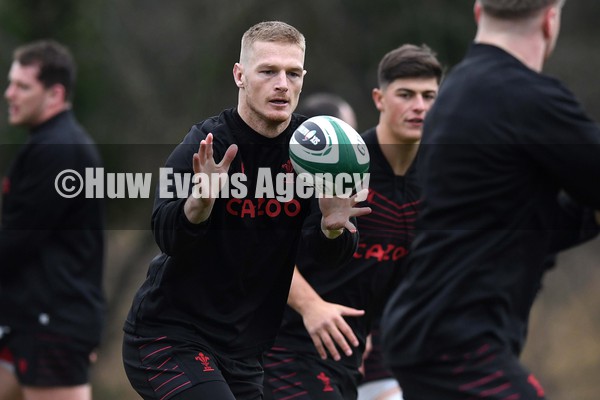 030222 - Wales Rugby Training - Johnny McNicholl during training