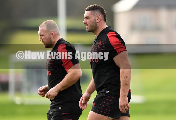 030222 - Wales Rugby Training - Dillon Lewis and Gareth Thomas during training