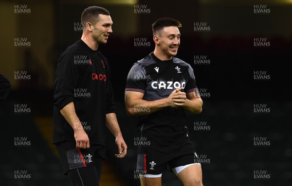030223 - Wales Rugby Training - George North and Josh Adams during training