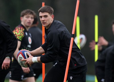 030226 - Wales Rugby Training - Joe Hawkins during training
