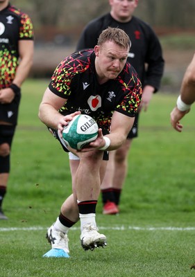 030326 - Wales Rugby Training ahead of their 6 Nations game against Ireland this week - Dewi Lake during training