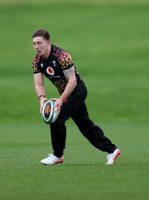 030326 - Wales Rugby Training ahead of their 6 Nations game against Ireland this week - Josh Adams during training