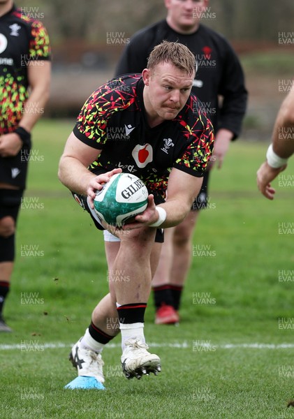 030326 - Wales Rugby Training ahead of their 6 Nations game against Ireland this week - Dewi Lake during training