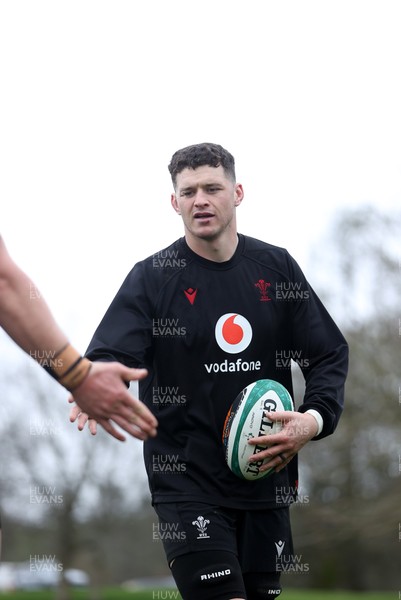 030326 - Wales Rugby Training ahead of their 6 Nations game against Ireland this week - James Botham during training