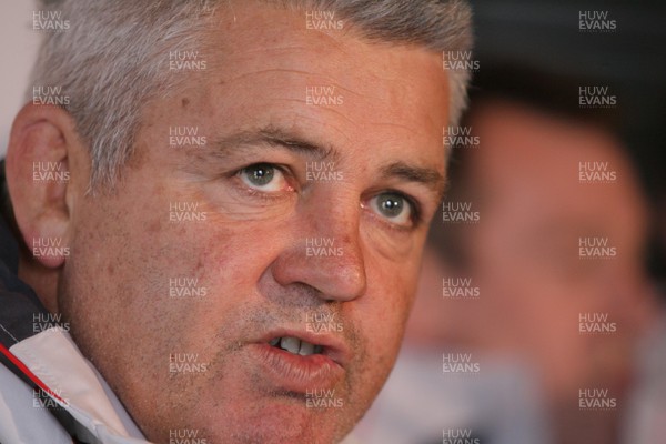 03.06.08 Wales rugby in S.Africa... Wales Coach Warren Gatland speaks at press conference after training at Stellenbosch University.   