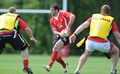 03.06.10 - Wales Rugby Training - Jamie Roberts in action during training. 
