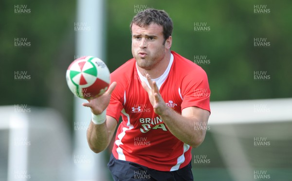 03.06.10 - Wales Rugby Training - Jamie Roberts in action during training. 