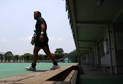 030725 - Wales Rugby Training ahead of their game against Japan on Saturday - Liam Belcher during training