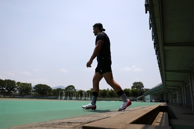 030725 - Wales Rugby Training ahead of their game against Japan on Saturday - Kieran Hardy during training