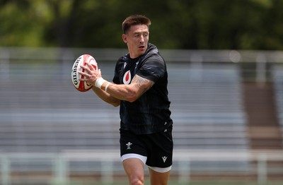 030725 - Wales Rugby Training ahead of their game against Japan on Saturday - Josh Adams during training
