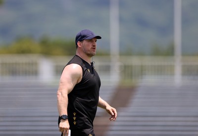 030725 - Wales Rugby Training ahead of their game against Japan on Saturday - Gethin Jenkins, Defence Coach during training