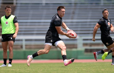 030725 - Wales Rugby Training ahead of their game against Japan on Saturday - Josh Adams during training