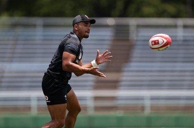030725 - Wales Rugby Training ahead of their game against Japan on Saturday - Ben Thomas during training