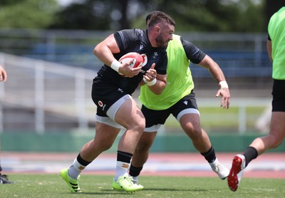 030725 - Wales Rugby Training ahead of their game against Japan on Saturday - Gareth Thomas during training