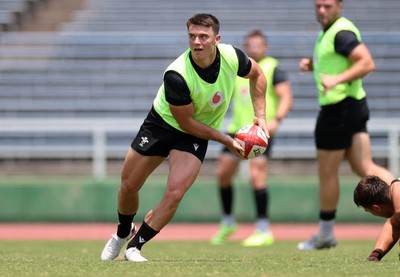 030725 - Wales Rugby Training ahead of their game against Japan on Saturday - Reuben Morgan-Williams during training
