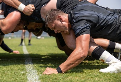 030725 - Wales Rugby Training ahead of their game against Japan on Saturday - Alex Mann during training
