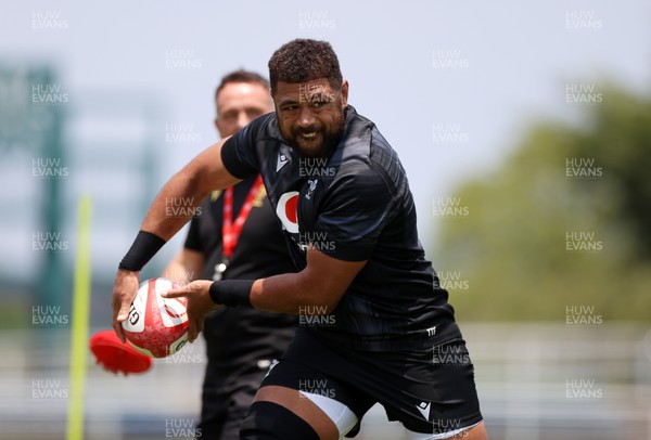 030725 - Wales Rugby Training ahead of their game against Japan on Saturday - Taulupe Faletau during training