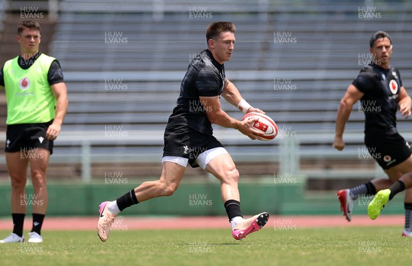 030725 - Wales Rugby Training ahead of their game against Japan on Saturday - Josh Adams during training