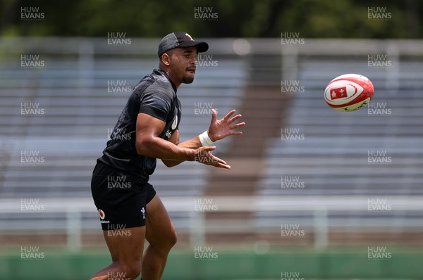 030725 - Wales Rugby Training ahead of their game against Japan on Saturday - Ben Thomas during training