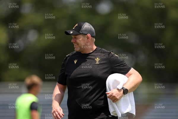 030725 - Wales Rugby Training ahead of their game against Japan on Saturday - T Rhys Thomas, Assistant Forwards Coach during training 
