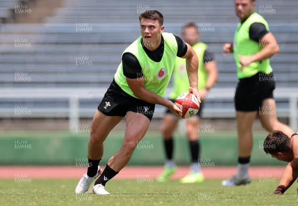 030725 - Wales Rugby Training ahead of their game against Japan on Saturday - Reuben Morgan-Williams during training