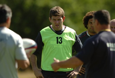 03.08.07 - Wales Rugby Training - Michael Owen looks on during training 