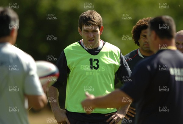 03.08.07 - Wales Rugby Training - Michael Owen looks on during training 