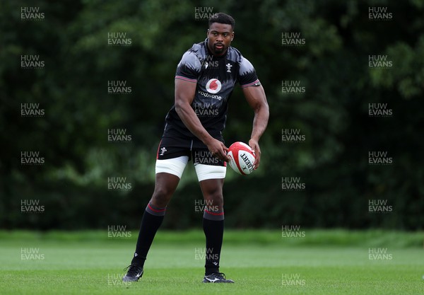 030823 - Wales Rugby Press Conference ahead of their Rugby World Cup warm up game against England - Christ Tshiunza during training