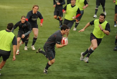 04.02.08 - Wales Rugby Training - Jamie Roberts in action during training 