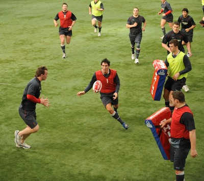 04.02.08 - Wales Rugby Training - James Hook in action during training 