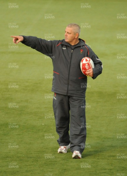 04.02.08 - Wales Rugby Training - Wales Coach, Warren Gatland makes a point during training 