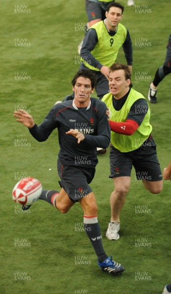 04.02.08 - Wales Rugby Training - James Hook in action during training 