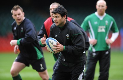 04.02.09 - Wales Rugby Training - Mike Phillips at a training session ahead of his sides Six Nations match against Scotland 