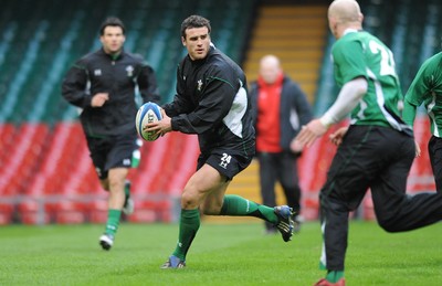 04.02.09 - Wales Rugby Training - Jamie Roberts in action during training. 