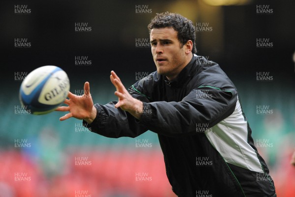 04.02.09 - Wales Rugby Training - Jamie Roberts at a training session ahead of his sides Six Nations match against Scotland 