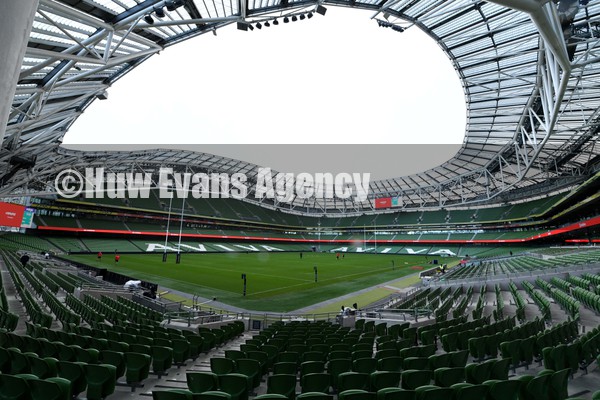 040222 - Wales Rugby Training - A general view of Aviva Stadium, Dublin