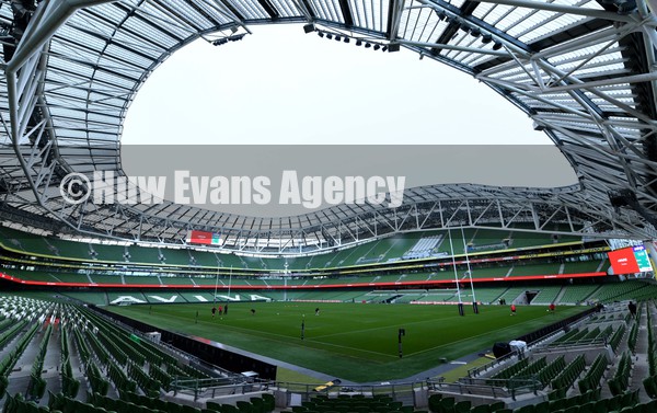 040222 - Wales Rugby Training - A general view of Aviva Stadium, Dublin