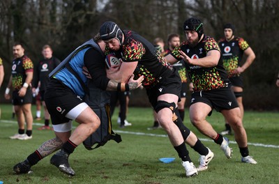 040226 - Wales Rugby Training ahead of their first Six Nations game against England - Adam Beard during training
