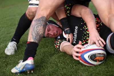 040226 - Wales Rugby Training ahead of their first Six Nations game against England - Adam Beard during training