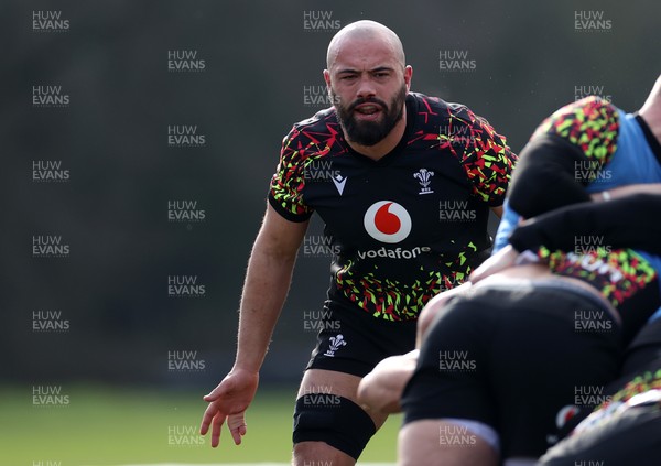 040226 - Wales Rugby Training ahead of their first Six Nations game against England - Josh Macleod during training