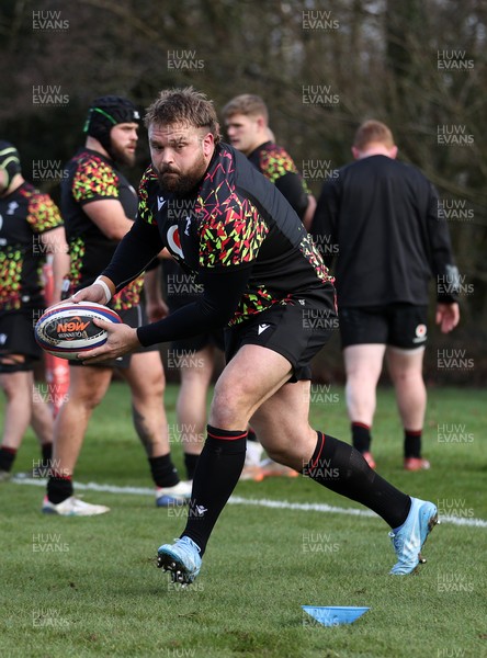040226 - Wales Rugby Training ahead of their first Six Nations game against England - Tomas Francis during training