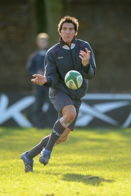 04.03.08 - Wales Rugby Training - James Hook in action during training 