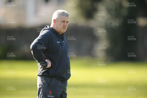04.03.08 - Wales Rugby Training - Wales head coach, Warren Gatland looks on during training 