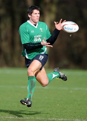 04.03.09 - Wales Rugby Training - James Hook in action during training. 