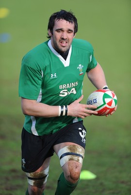 04.03.09 - Wales Rugby Training - Jonathan Thomas in action during training. 