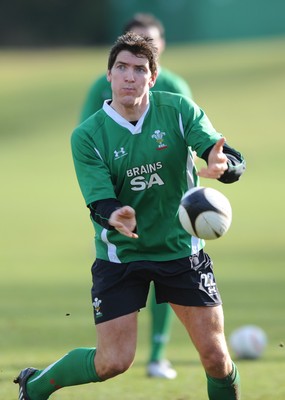 04.03.09 - Wales Rugby Training - James Hook in action during training. 