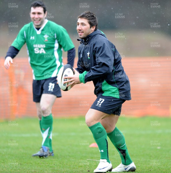04.03.09 - Wales Rugby Training - Gavin Henson in action during training. 