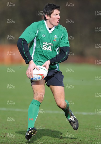 04.03.09 - Wales Rugby Training - James Hook in action during training. 