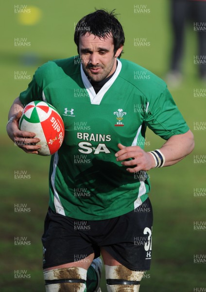 04.03.09 - Wales Rugby Training - Jonathan Thomas in action during training. 